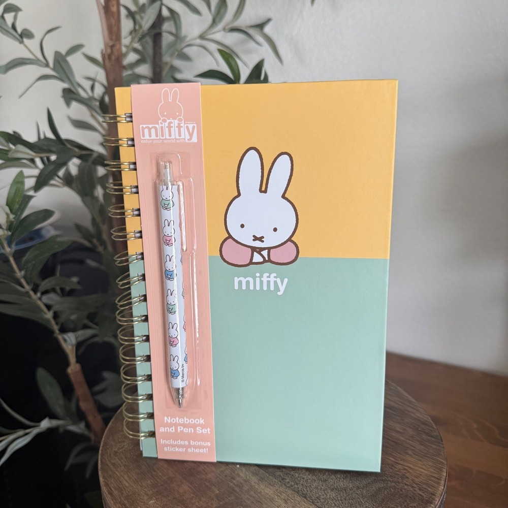 Miffy Pastel Spiral Notebook w STICKERS & Pen Set Orange Circle Studio MY019 New
